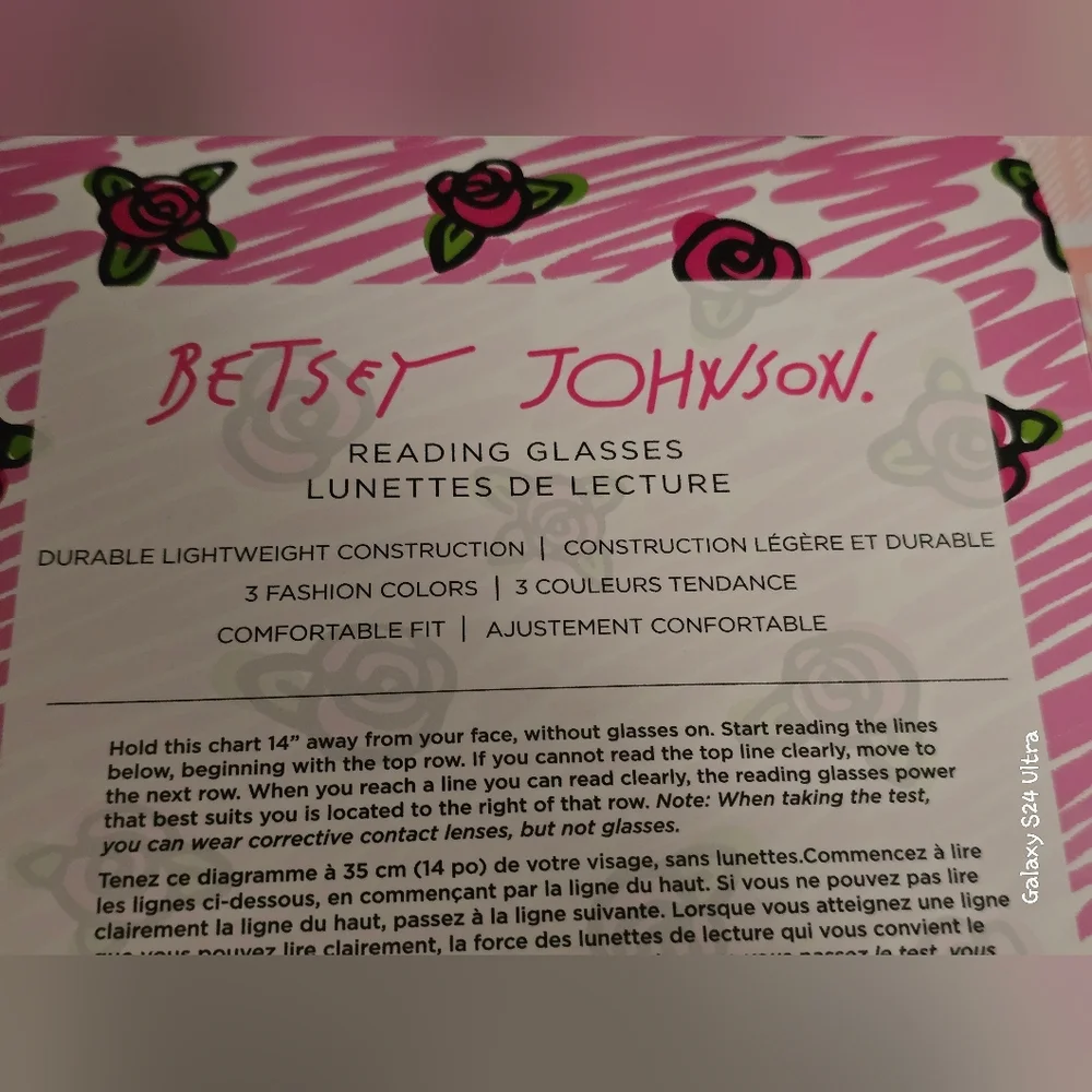 Betsey Johnson 3-pair reading glasses set in +1.50 magnification NIB